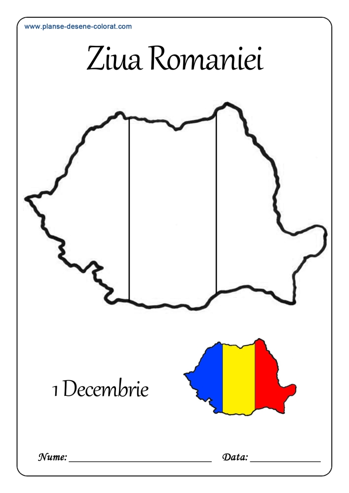desene de colorat de ziua romaniei harta